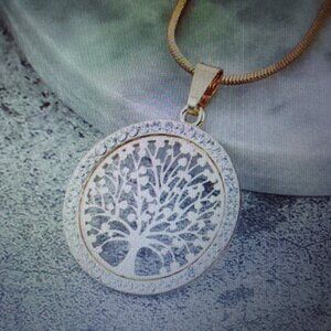 Tree of Life golden pendant & necklace, delicate, brand new